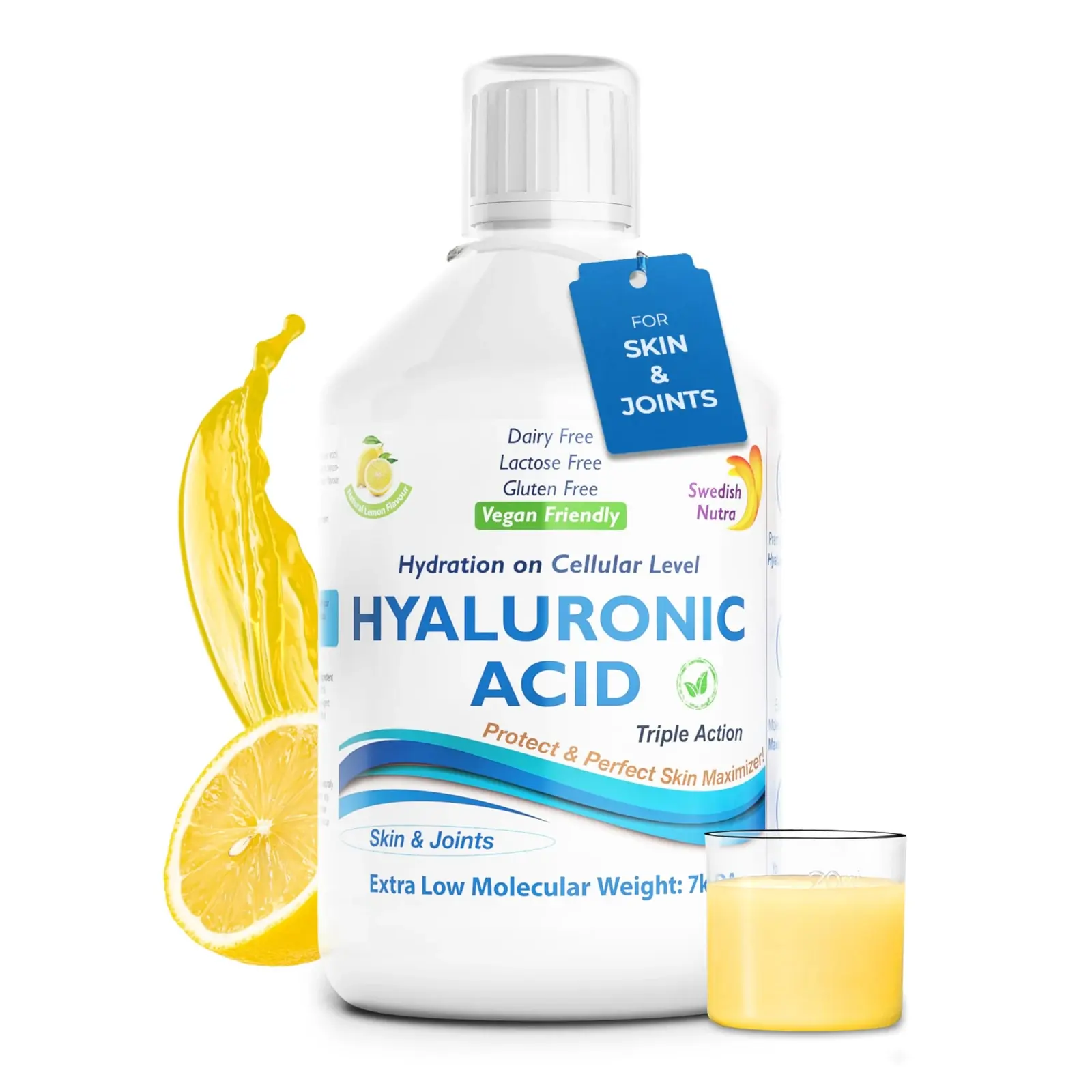 Hyaluronic Acid — 500ml, 33 Day Supply — Lemon Flavour