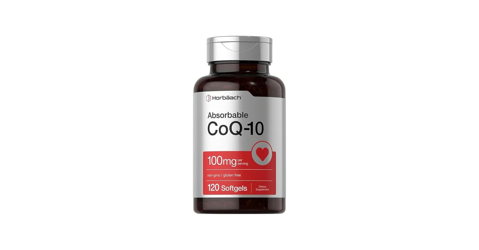 CoQ10 100mg Softgels, 120 Count, 2x 50mg, Non-GMO and Gluten Free