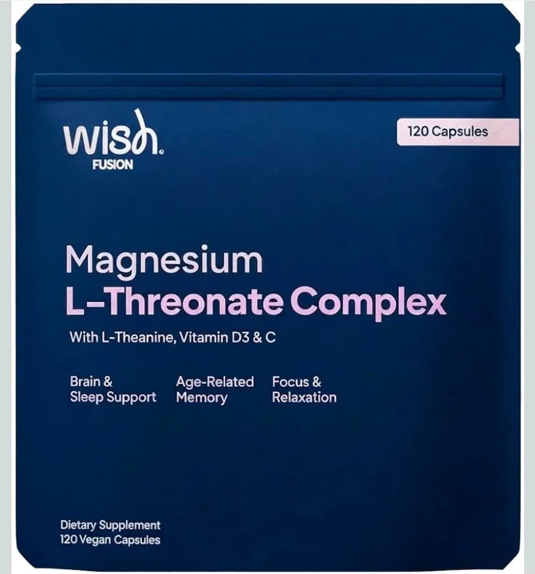 Magnesium L-Threonate Capsules 500mg, Clean Magnesium, Vegan, 60 Capsules