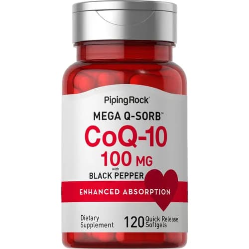 Q-Sorb CoQ-10 100 mg with Black Pepper 120 Quick Release Softgels