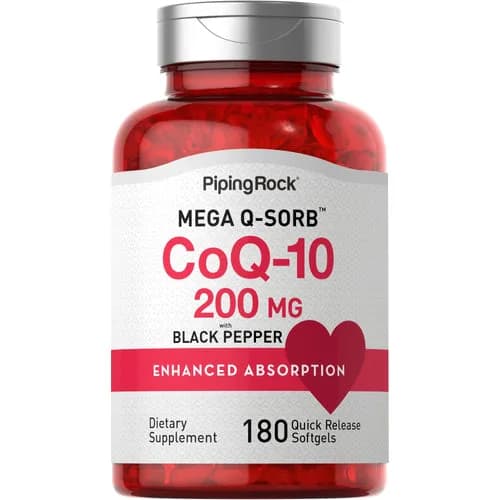 CoQ-10 200 mg with Black Pepper 180 Quick Release Softgels