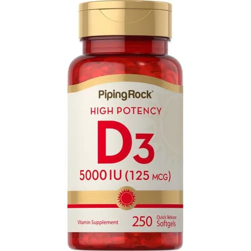 High Potency D3 5000 IU (125 mcg) 250 Quick Release Softgels