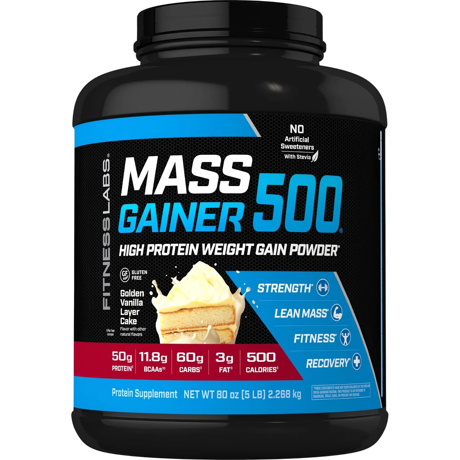 Mass Gainer 500 Golden Vanilla Layer Cake 80 oz (5 lb) 2.268 kg