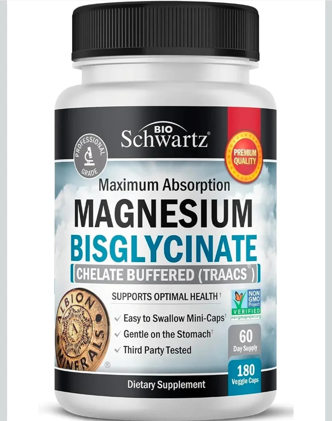 BioSchwartz Magnesium Bisglycinate 180 Veggie Caps