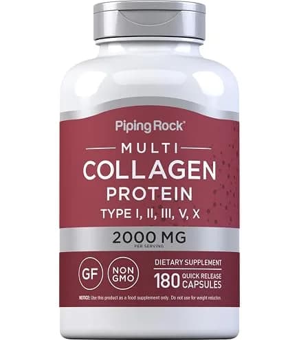 Multi Collagen Protein Type I, II, III, V, X 2000 mg 180 Quick Release Capsules