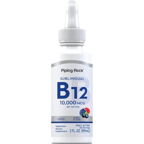 Vitamin B12 Sublingual 10,000 MCG Berry Flavor Liquid 2 Fl. Oz.