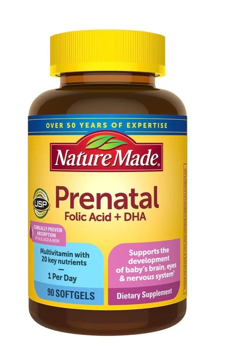 Nature Made Prenatal Folic Acid + DHA 90 Softgels