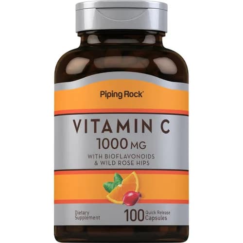 Piping Rock Vitamin C 1000 mg with Bioflavonoids & Wild Rose Hips 100 Quick Release Capsules